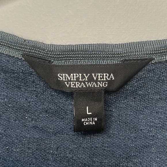 Simply Vera VeraWang Womens Blue Ombré Pullover Sweater Size Large - Picture 4 of 8